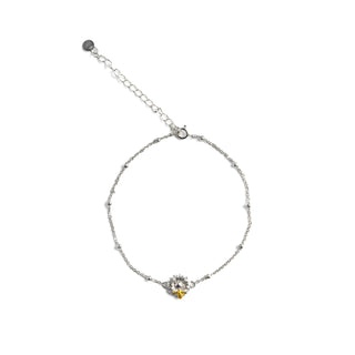 Flower And Bee Bracelet Two Tone