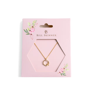 Hex Bee Pendant - Gold