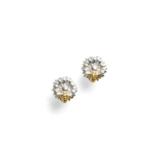 Flower And Bee Stud - Two Tone