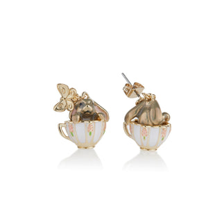 Bill Skinner Studio Bunny in a Tea-Cup Earrings