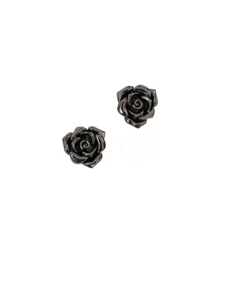 Gun Metal Dark Rose Studs