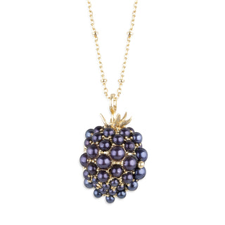 Blackberry and Mouse Locket closed showing tiny pearl berries