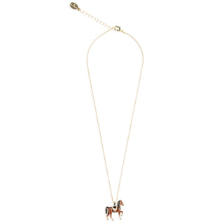 Horse Pendant Necklace on Gold Chain