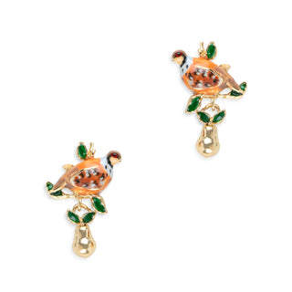 Partridge and Pear Drop Earrings