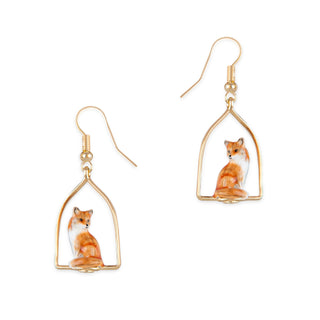 Fox Frame Gold Earrings