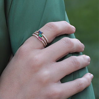 Ava Deco Eternity Ring- Pink Sapphire