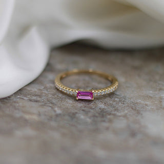Ava Deco Eternity Ring- Pink Sapphire