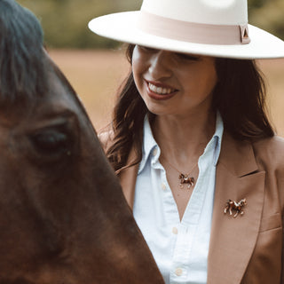 Horse Brooch and Necklace Set