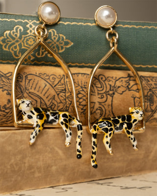 Clouded Leopard Triangle Hoops