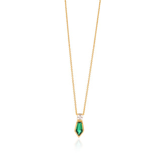 Naomi Deco Drop Pendant - Emerald