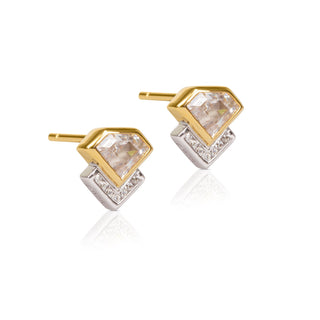 Zara Deco Stud Earrings - Diamond