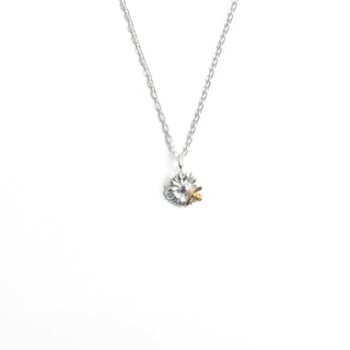 Flower And Bee Pendant - Two Tone