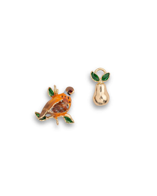Partridge & Pear Mismatch Stud Earrings