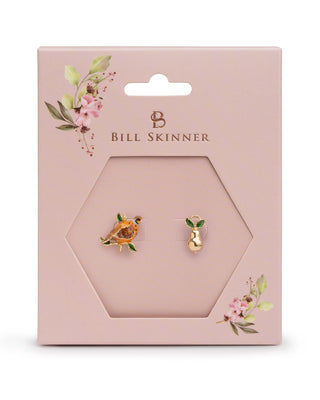 Partridge & Pear Mismatch Stud Earrings Packaging