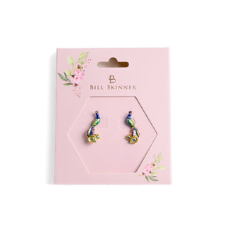 Peacock Studs in Bill Skinner signature gift packaging
