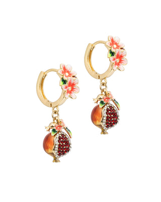 Pomegranate Huggie Earrings