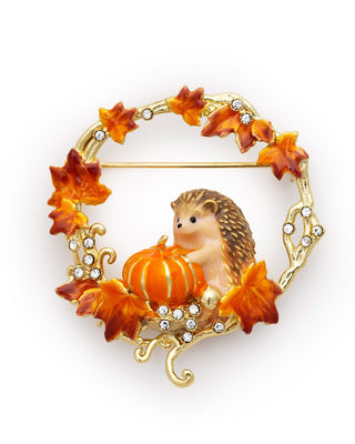 Pumpkin Hedgehog Brooch