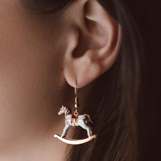 Rocking Horse Enamel Drop Earrings 