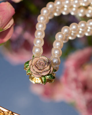 Jordan Rose - Vintage Rose & Pearl Necklace