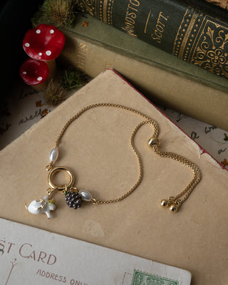 Blackberry & Mouse Pearl Charm Friendship Bracelet