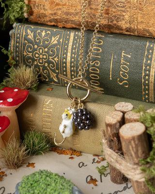 Blackberry & Mouse T Bar Necklace