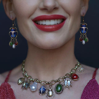 Statement Beetle Charm Necklace