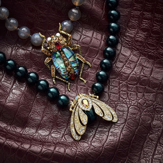 Bejewelled Moth Statement Necklace