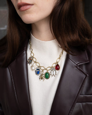 Blue Beetle Necklace