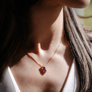 Naomi Deco Drop Pendant - Sapphire