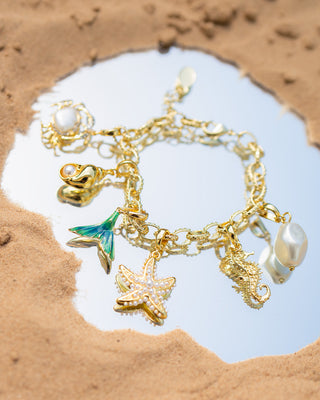 Diamond Cut Charm Bracelet