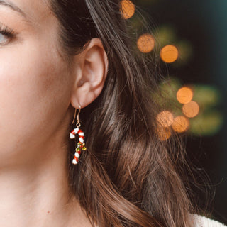 Candy Cane Drop Earrings