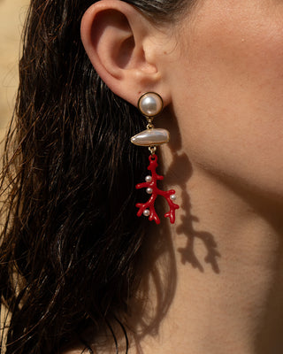 Coral Drop Earrings
