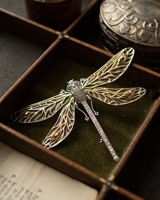 Plique-à-jour Dragonfly Brooch