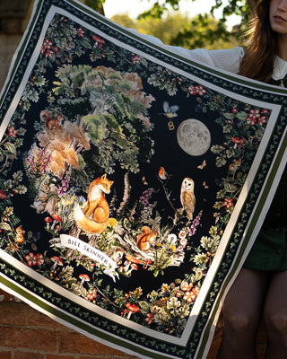 Forest Friends Narrative Scarf - Navy