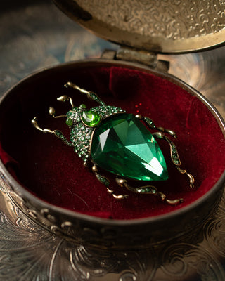 Vintage Green Bug Brooch