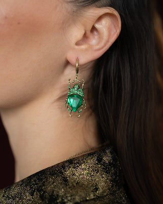 Vintage Green Bug Earrings