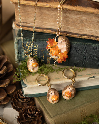 Hedgehog & Pumpkin Pendant