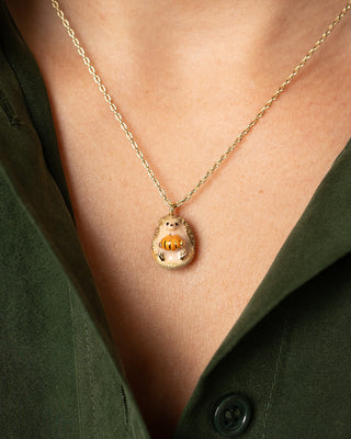 Hedgehog & Pumpkin Mini Pendant
