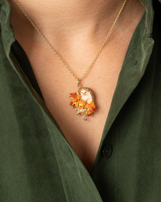 Hedgehog & Pumpkin Pendant