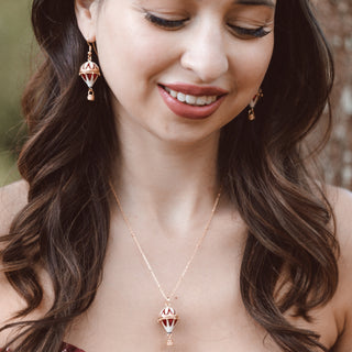 Hot Air Balloon Drop Earrings and Necklace Set