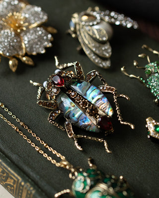 Bejewelled Beetle Statement Brooch