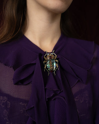 Bejewelled Beetle Statement Brooch