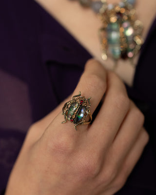 Bejewelled Beetle Ring