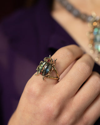 Bejewelled Beetle Ring