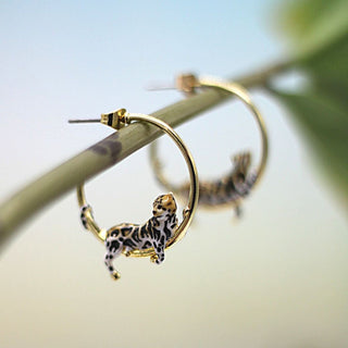 Clouded Leopard Hoops