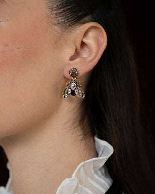 Bejewelled Moth Drop Earrings