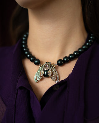 Bejewelled Moth Statement Necklace