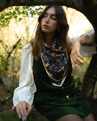 Forest Friends Print Scarf - Navy