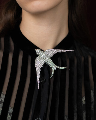 Pave Swallow Brooch