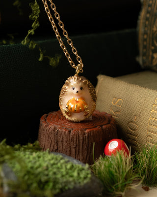 Hedgehog & Pumpkin Mini Pendant